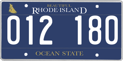 RI license plate 012180