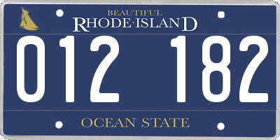 RI license plate 012182