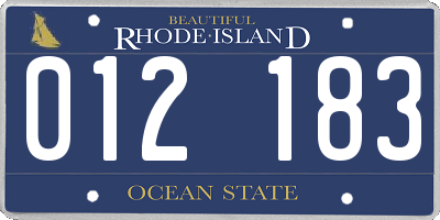 RI license plate 012183