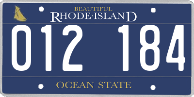 RI license plate 012184