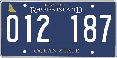 RI license plate 012187