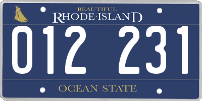 RI license plate 012231