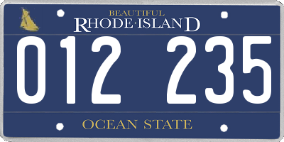 RI license plate 012235