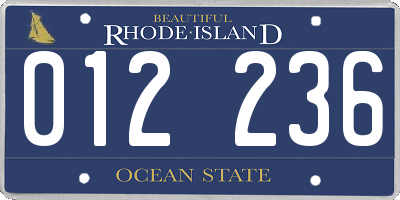 RI license plate 012236