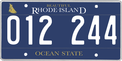 RI license plate 012244