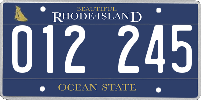 RI license plate 012245