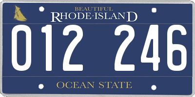 RI license plate 012246