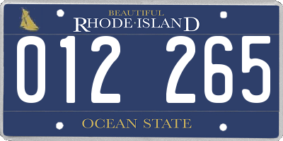 RI license plate 012265