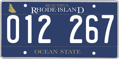 RI license plate 012267