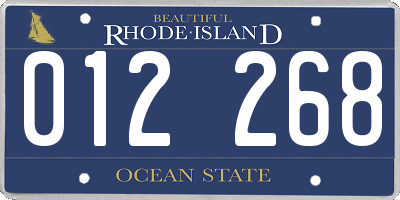 RI license plate 012268