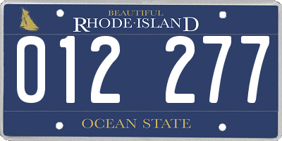 RI license plate 012277