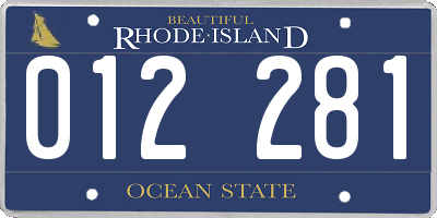 RI license plate 012281