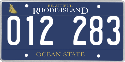 RI license plate 012283