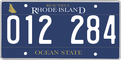 RI license plate 012284