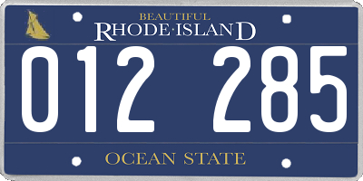 RI license plate 012285