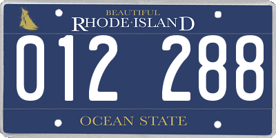 RI license plate 012288
