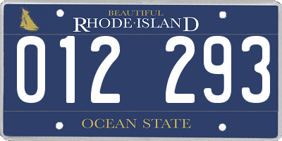 RI license plate 012293