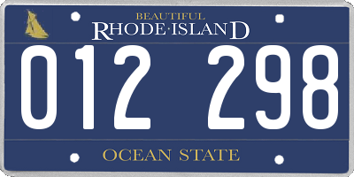 RI license plate 012298