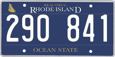 RI license plate 290841