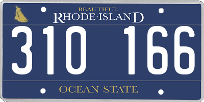 RI license plate 310166