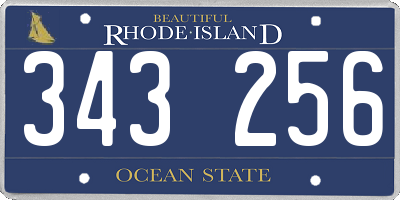 RI license plate 343256