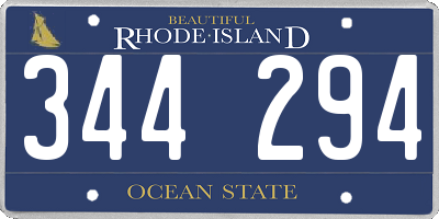 RI license plate 344294