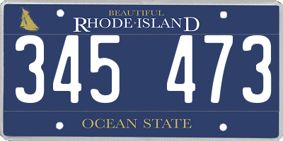 RI license plate 345473