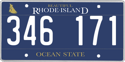 RI license plate 346171