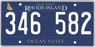 RI license plate 346582