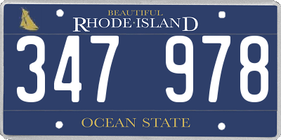 RI license plate 347978