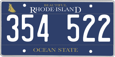 RI license plate 354522