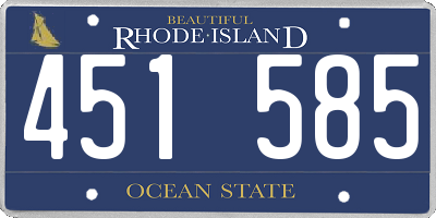 RI license plate 451585