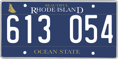 RI license plate 613054