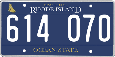 RI license plate 614070