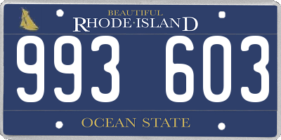 RI license plate 993603