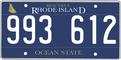 RI license plate 993612