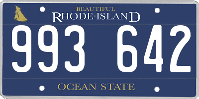 RI license plate 993642