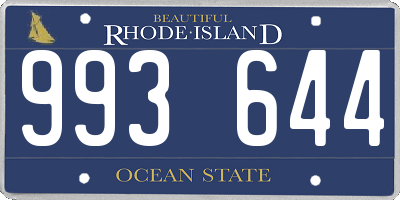 RI license plate 993644