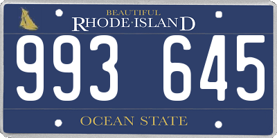 RI license plate 993645