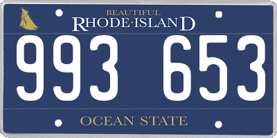 RI license plate 993653