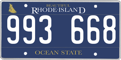 RI license plate 993668