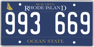 RI license plate 993669