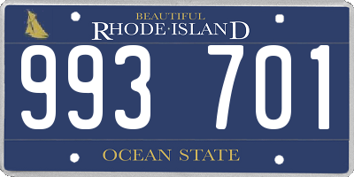 RI license plate 993701