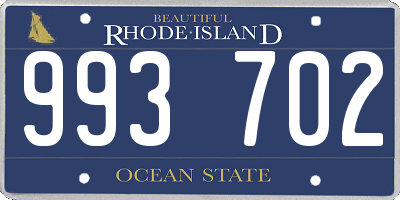 RI license plate 993702