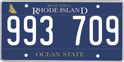 RI license plate 993709