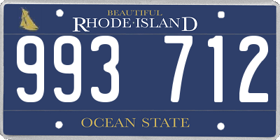 RI license plate 993712
