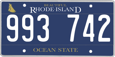 RI license plate 993742