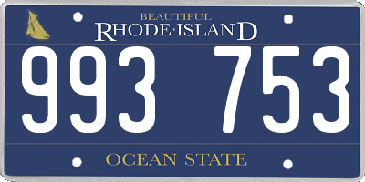RI license plate 993753