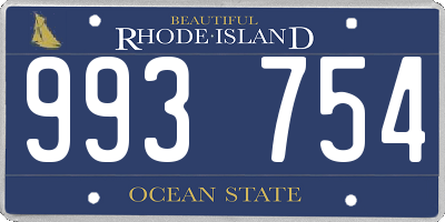 RI license plate 993754