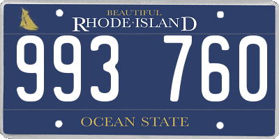 RI license plate 993760